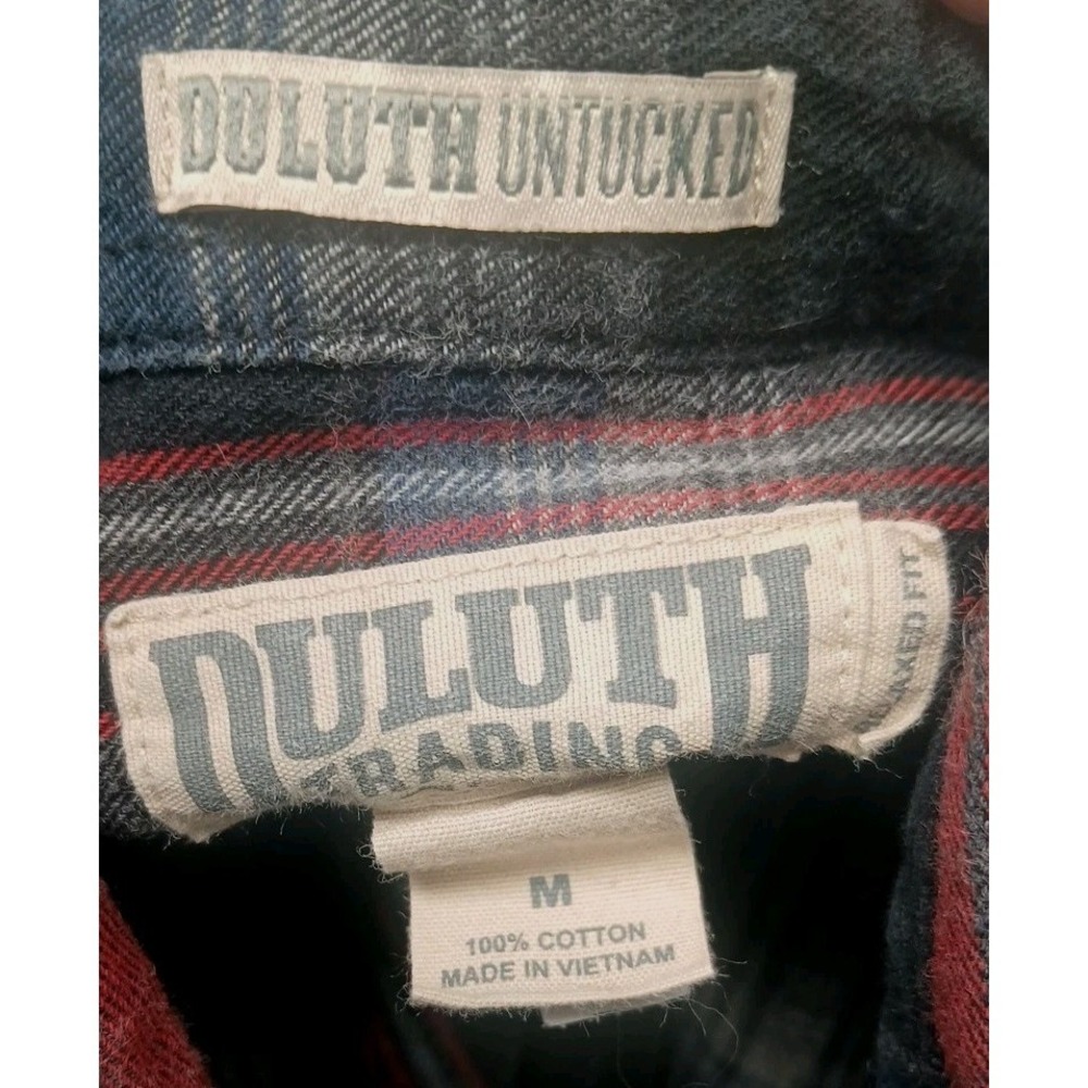 Duluth Trading Company Men's Rugged Black Red Plaid Long Sleeve Relaxed Fit Med - Picture 11 of 11